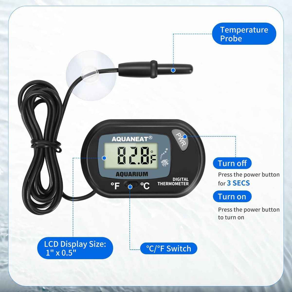 Fish Tank Thermometer – Accurate Digital Temperature Monitoring with Large LCD Display