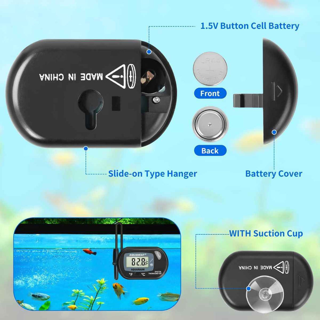Fish Tank Thermometer – Accurate Digital Temperature Monitoring with Large LCD Display