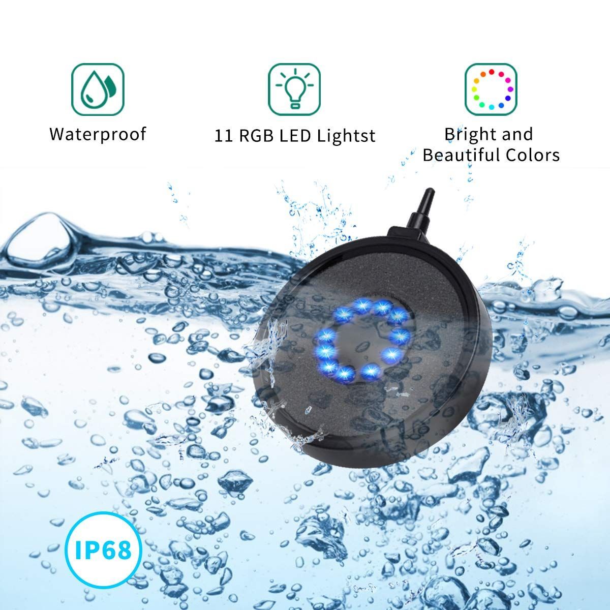Elevate Your Aquatic Experience with the Aquarium Bubble Light Air Stone Remote Control