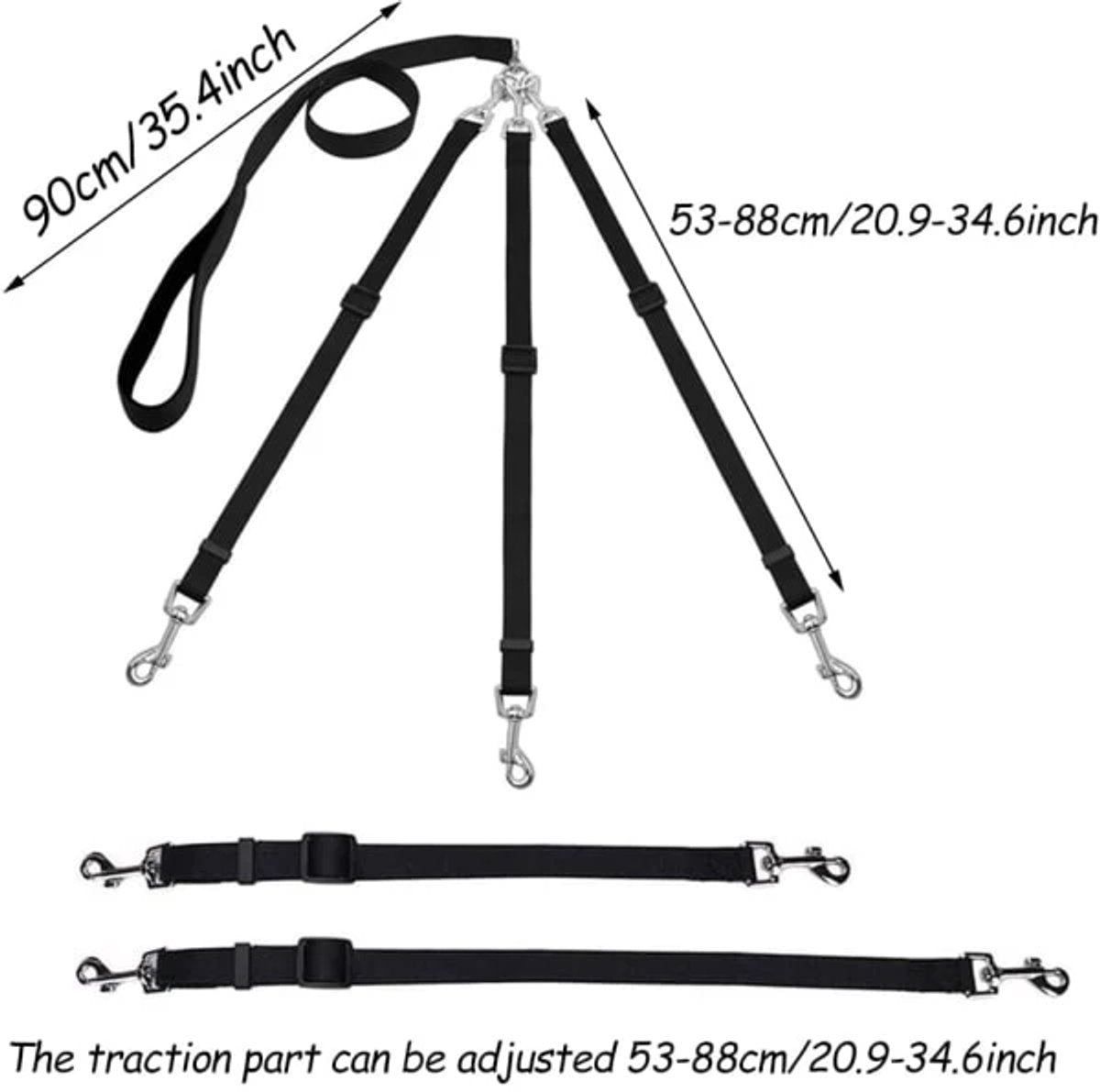 3-in-1 Dog Leash Adjustable, detachable, for medium-sized dogs
