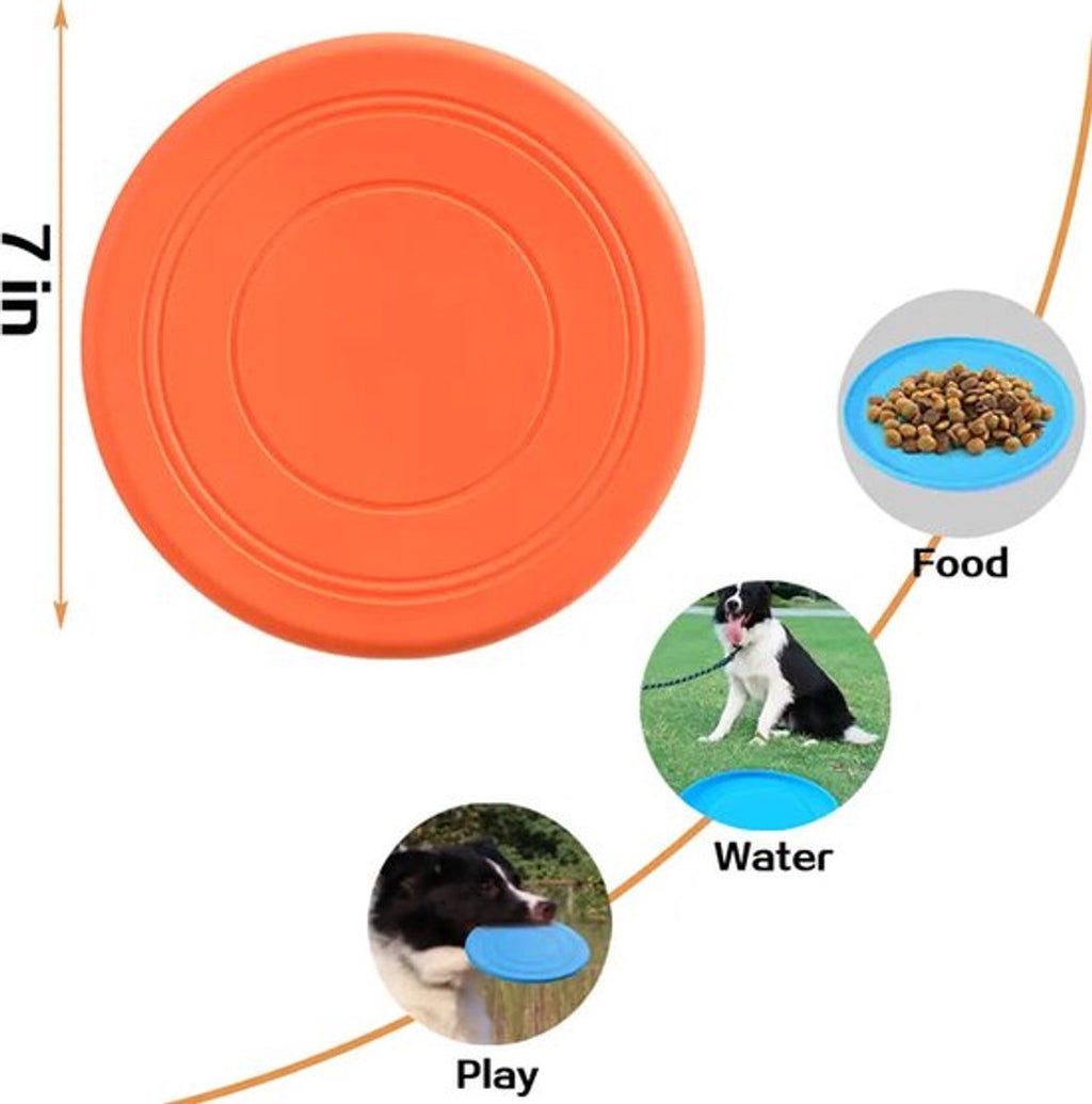 Colorful Dog Frisbee Set - 7 Soft Rubber Frisbees for Fun Playtime & Training