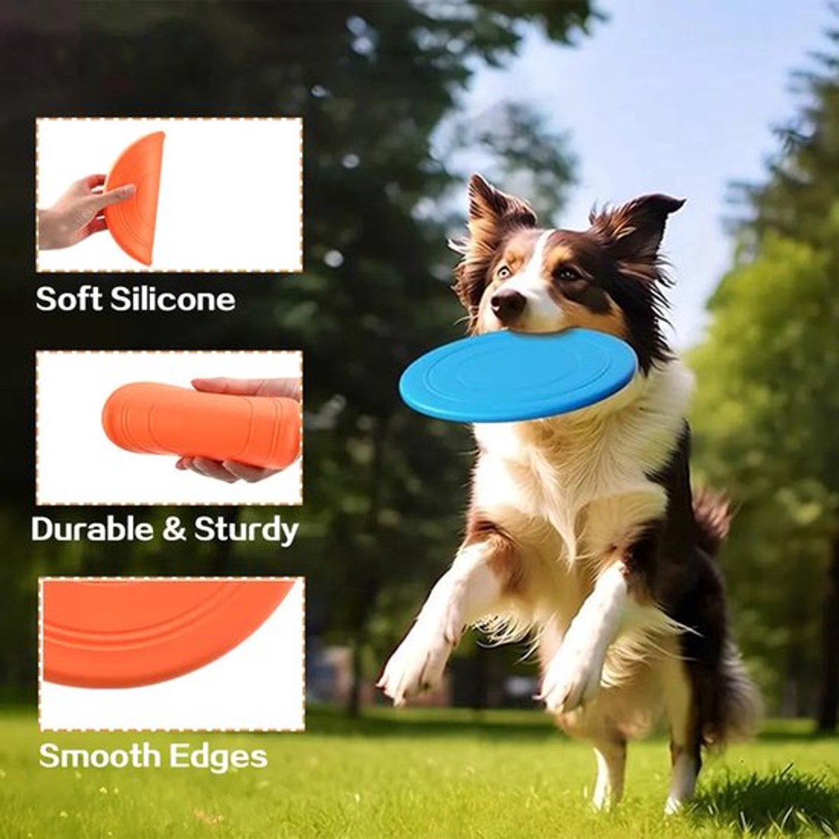 Colorful Dog Frisbee Set - 7 Soft Rubber Frisbees for Fun Playtime & Training