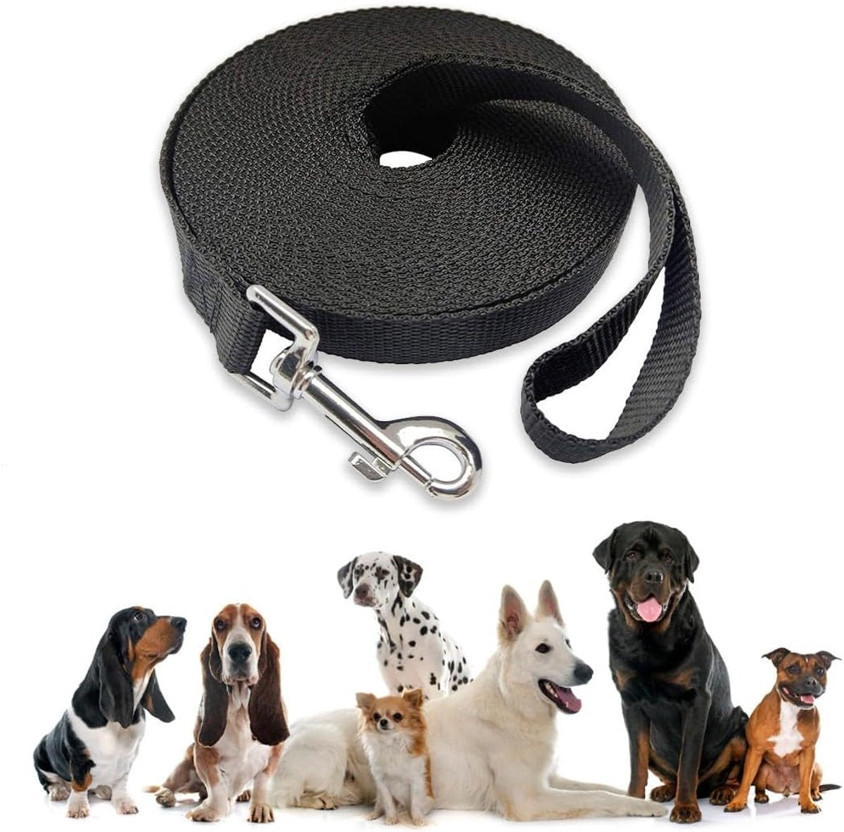 5m*2cm - Dog Leash - Dog Training Leash - Pet Leash - Waterproof - With wrist strap and 360° carabiner - long leash - leash - robust - Pet Supplies - for medium and large dogs - for obedience training - black