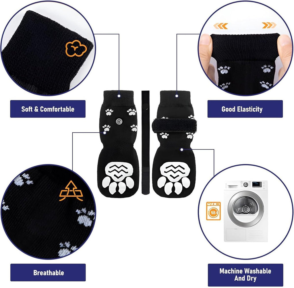 Dog Shoe Paw Pads - Non-Slip, Adjustable Dog Socks for All Sizes