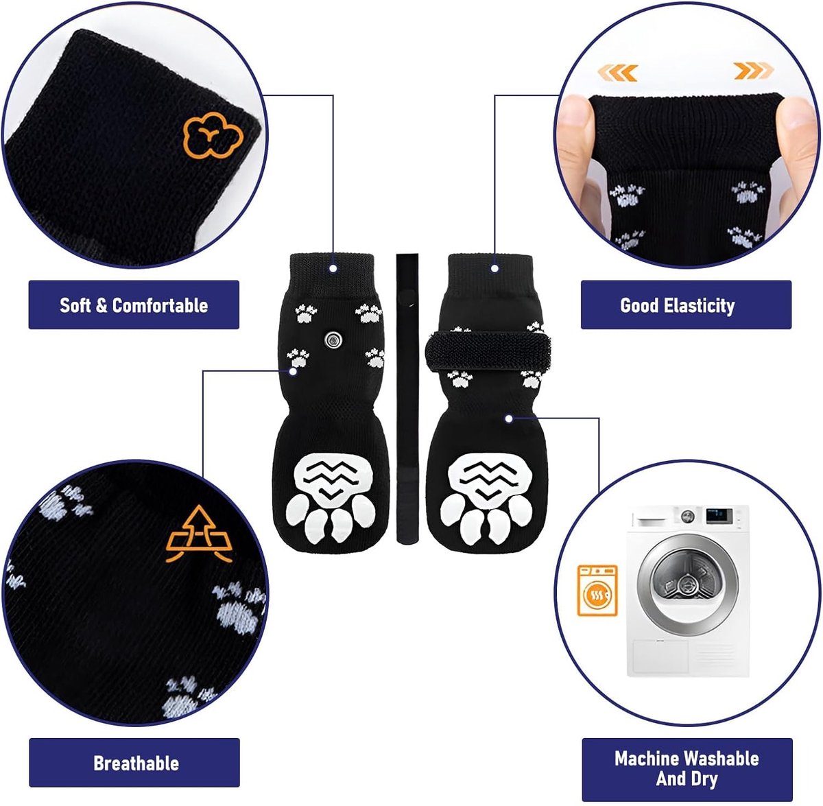 Dog Shoe Paw Pads - Non-Slip, Adjustable Dog Socks for All Sizes