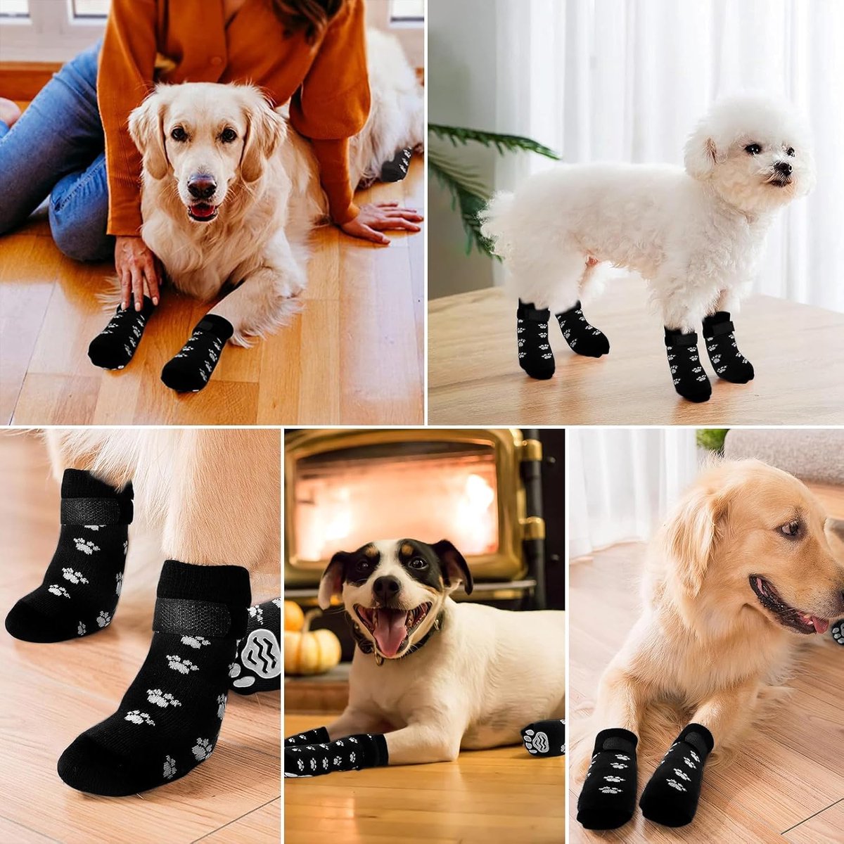 Dog Shoe Paw Pads - Non-Slip, Adjustable Dog Socks for All Sizes
