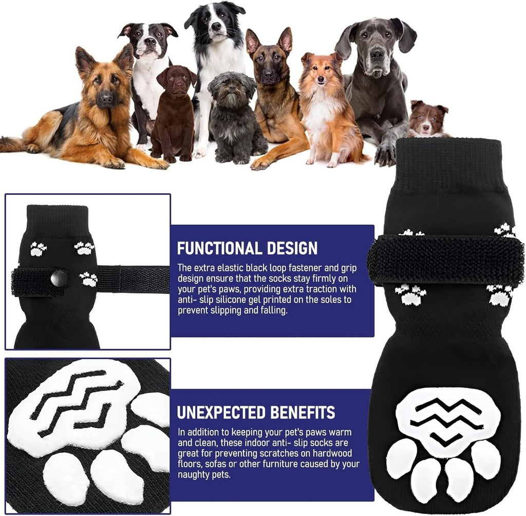 Dog Shoe Paw Pads - Non-Slip, Adjustable Dog Socks for All Sizes