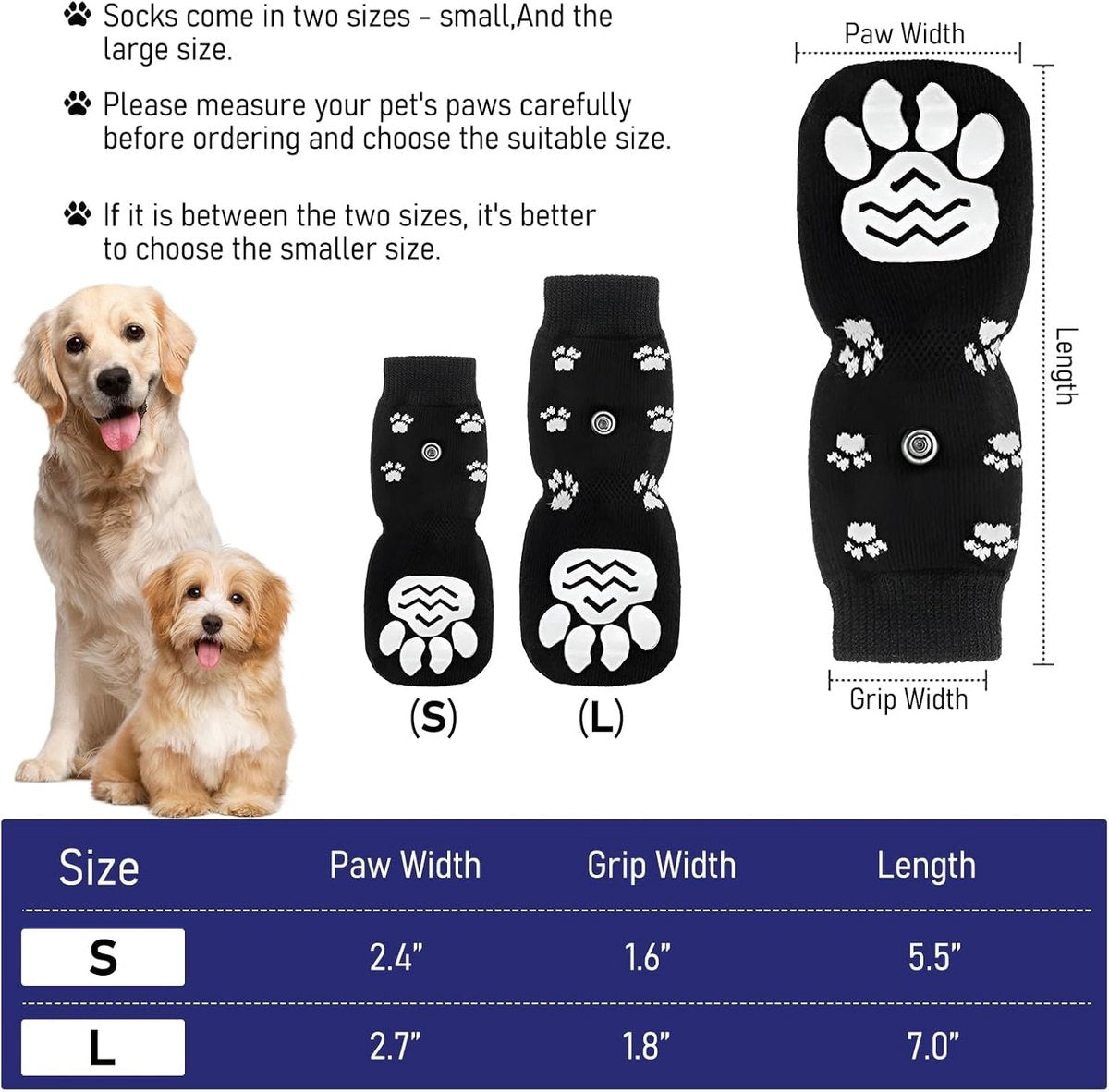 Dog Shoe Paw Pads - Non-Slip, Adjustable Dog Socks for All Sizes