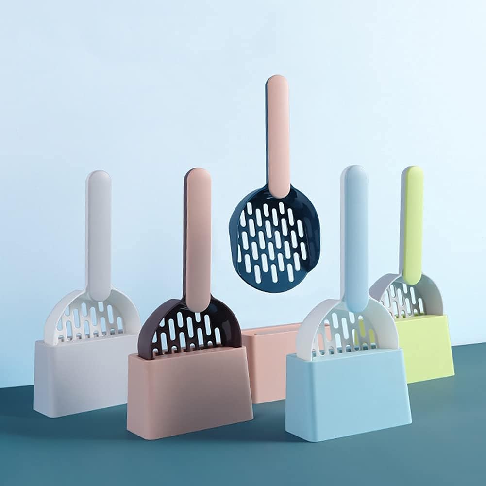 Cat Litter Scoop - Cat Litter Scoop - Cat Litter Scoop - Cat Litter Scoop - Cat Litter Accessories - Cat Litter Scoop with Holder - Cat Toilet Cleaning - Cat Litter Sieve - Cat Litter Scoop - Pet Supplies Cats - Sturdy Plastic Scoop - Gray - 1 Piece