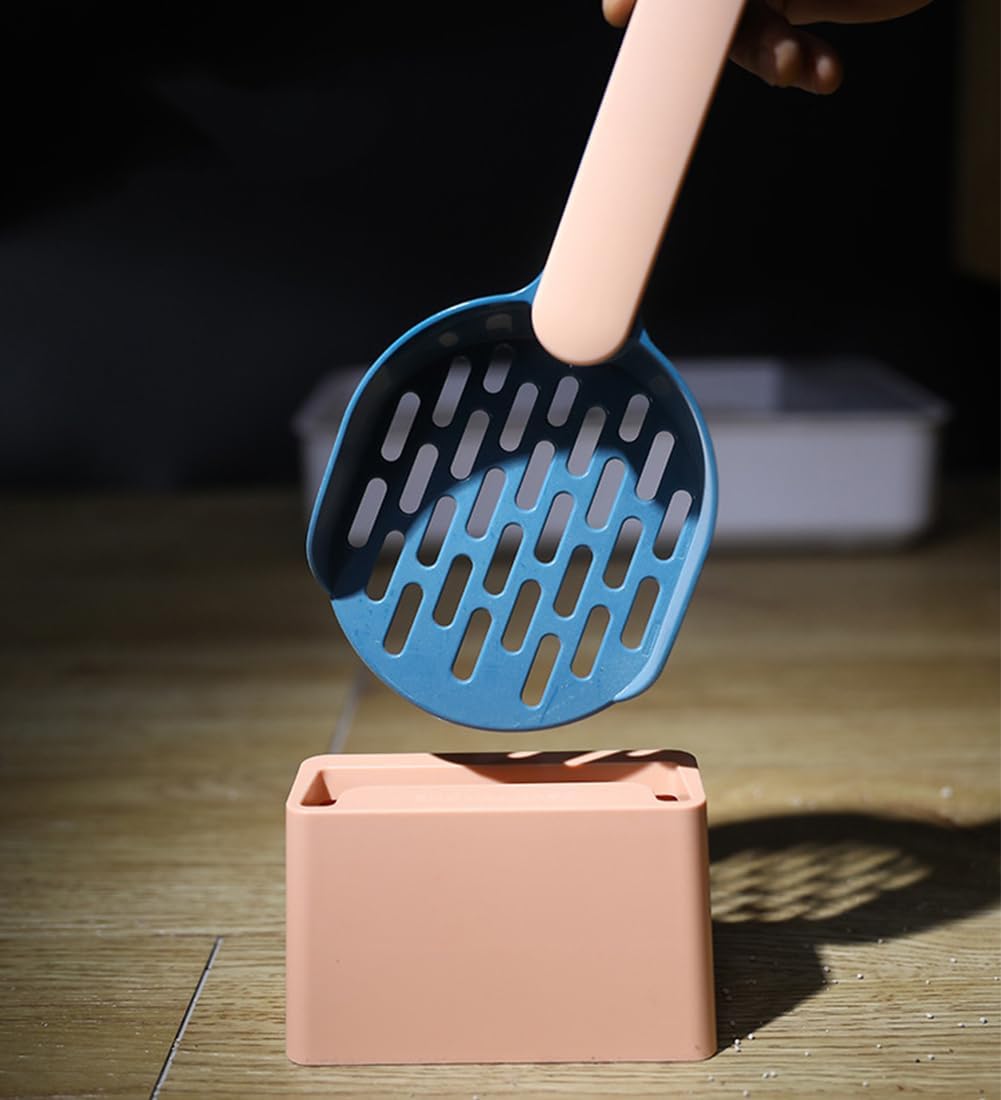 Cat Litter Scoop - Cat Litter Scoop - Cat Litter Scoop - Cat Litter Scoop - Cat Litter Accessories - Cat Litter Scoop with Holder - Cat Toilet Cleaning - Cat Litter Sieve - Cat Litter Scoop - Pet Supplies Cats - Sturdy Plastic Scoop - Gray - 1 Piece