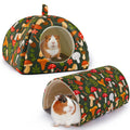 Guinea Pig Hideout, Washable Rabbit Bed with Guinea Pig Tunnel, 2 Pack Guinea Pigs Toys Set Bunny Hideout Cage Accessories for Hamster Ferret Rabbits Bunny