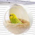 Bird Nest for Cage Bite-Resistant, Washable Clear Observation Small Bird House Hanging, Warm Birds Bed Plush Hut, Parakeet Nest to Lay Eggs Breeding Sleeping（white）