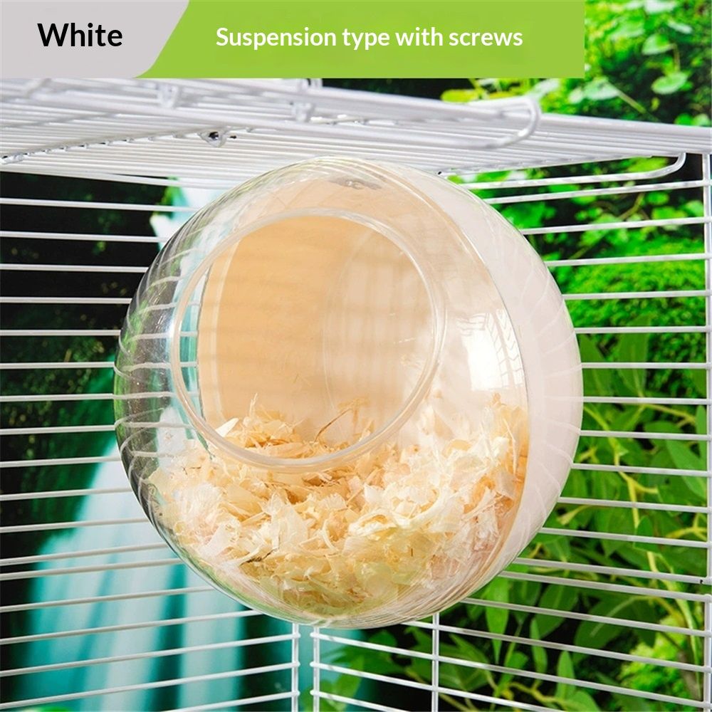 Bird Nest for Cage Bite-Resistant, Washable Clear Observation Small Bird House Hanging, Warm Birds Bed Plush Hut, Parakeet Nest to Lay Eggs Breeding Sleeping（white）