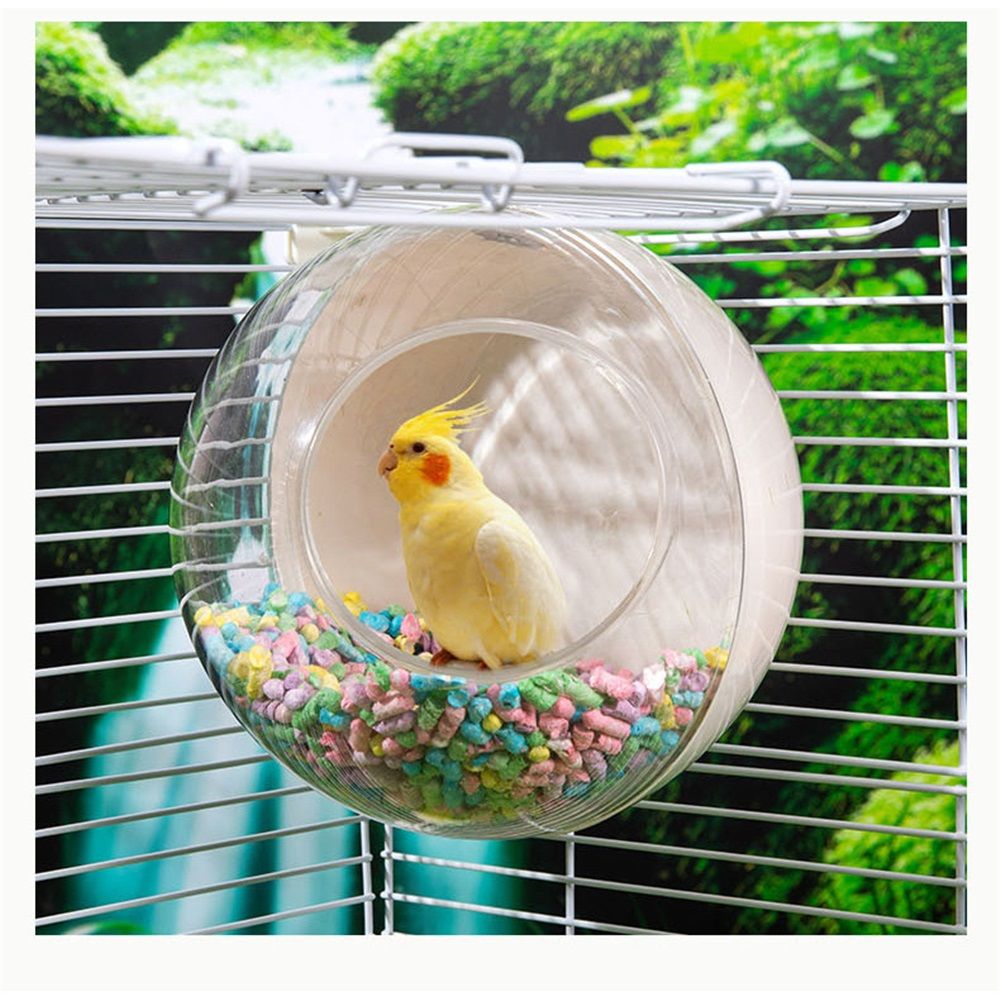 Bird Nest for Cage Bite-Resistant, Washable Clear Observation Small Bird House Hanging, Warm Birds Bed Plush Hut, Parakeet Nest to Lay Eggs Breeding Sleeping（white）