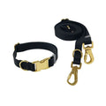 Dog Collar and Leash Set, Soft & Comfy Adjustable Dog Leash and Collar with Heavy Duty Metal Buckle for Small Medium Large Dogs Training & Walking ,Black