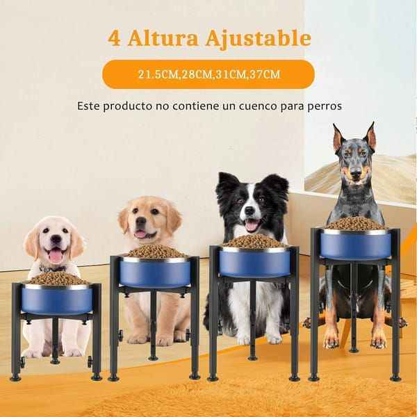 Elevated Dog Bowl Stand - Adjustable Metal Feeder for All Breeds