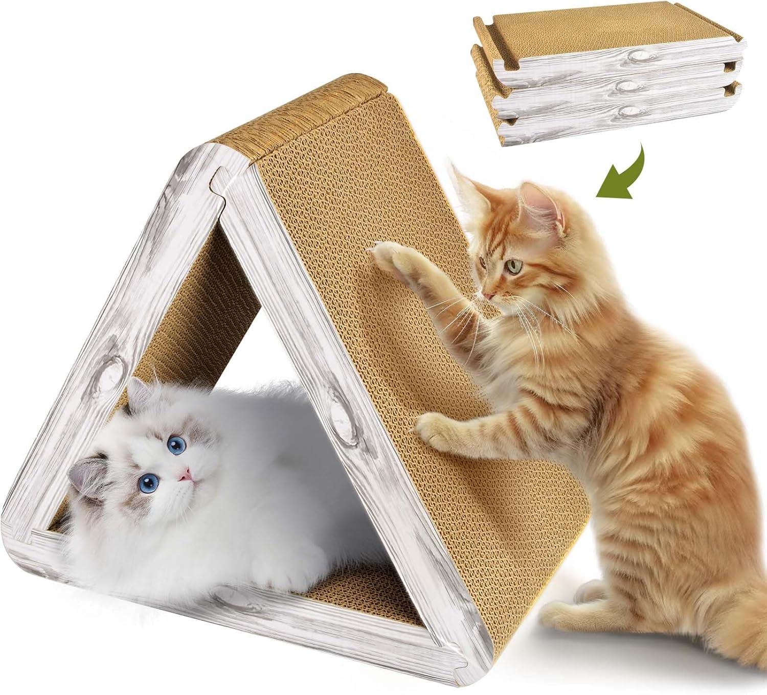 Transform Your Cat's Playtime with the Foldable Triangle Cat Scratcher