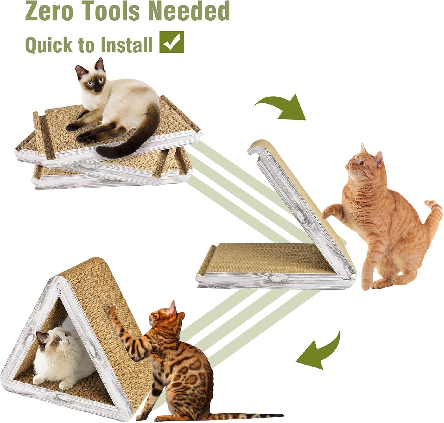 Transform Your Cat's Playtime with the Foldable Triangle Cat Scratcher