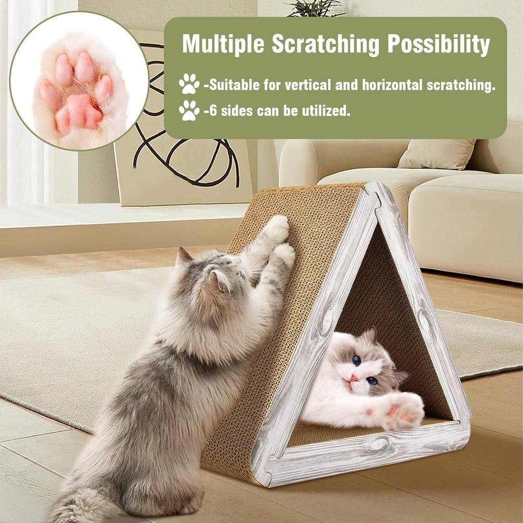 Transform Your Cat's Playtime with the Foldable Triangle Cat Scratcher