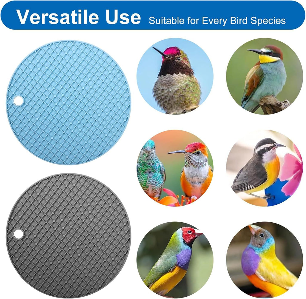 2 PCS Bird Foraging Toys, Soft Bird Slow Feeder Mats, Silicone Bird Foraging Mat, Interactive Foraging Birds Toys for Parakeet, Cockatiel, African Grey, Conure, Budgies