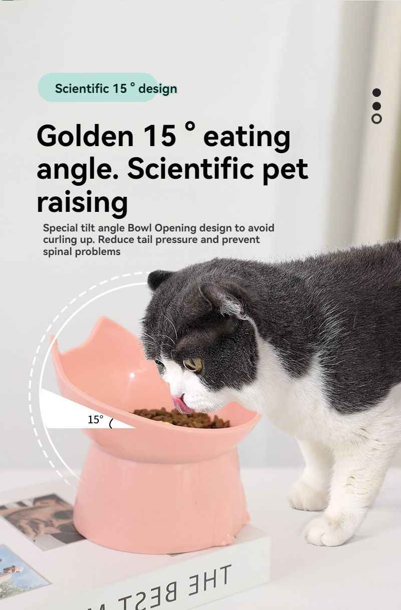 Elevated Cat Bowl with Long Ears - Enhance Your Pet's Dining Experience
