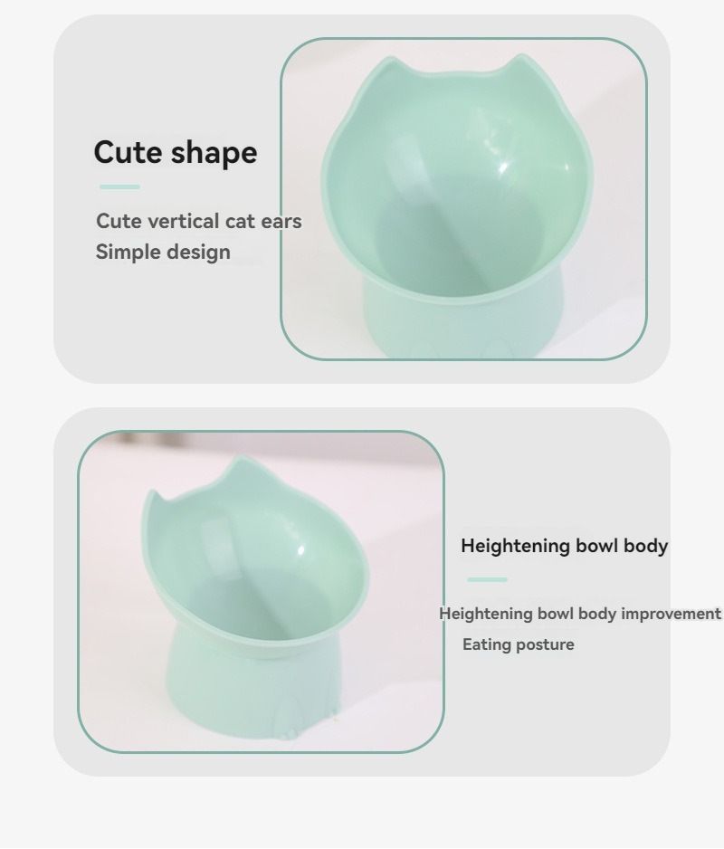 Elevated Cat Bowl with Long Ears - Enhance Your Pet's Dining Experience