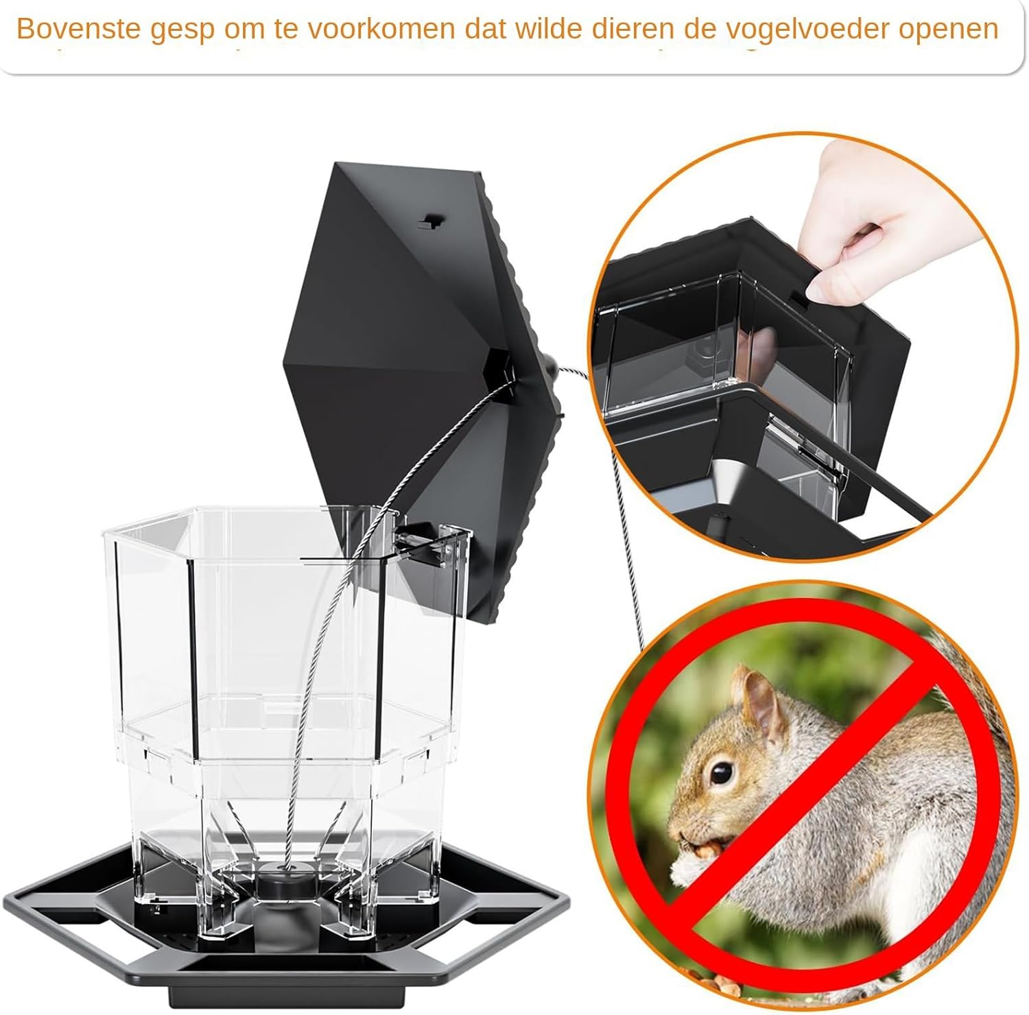 Bird Feeder Houses | Hanging and Refillable Feeding Station Squirrel-Proof Window Bird Feeder Including Landing Perch for Outdoor Garden Birds Wildlife Black