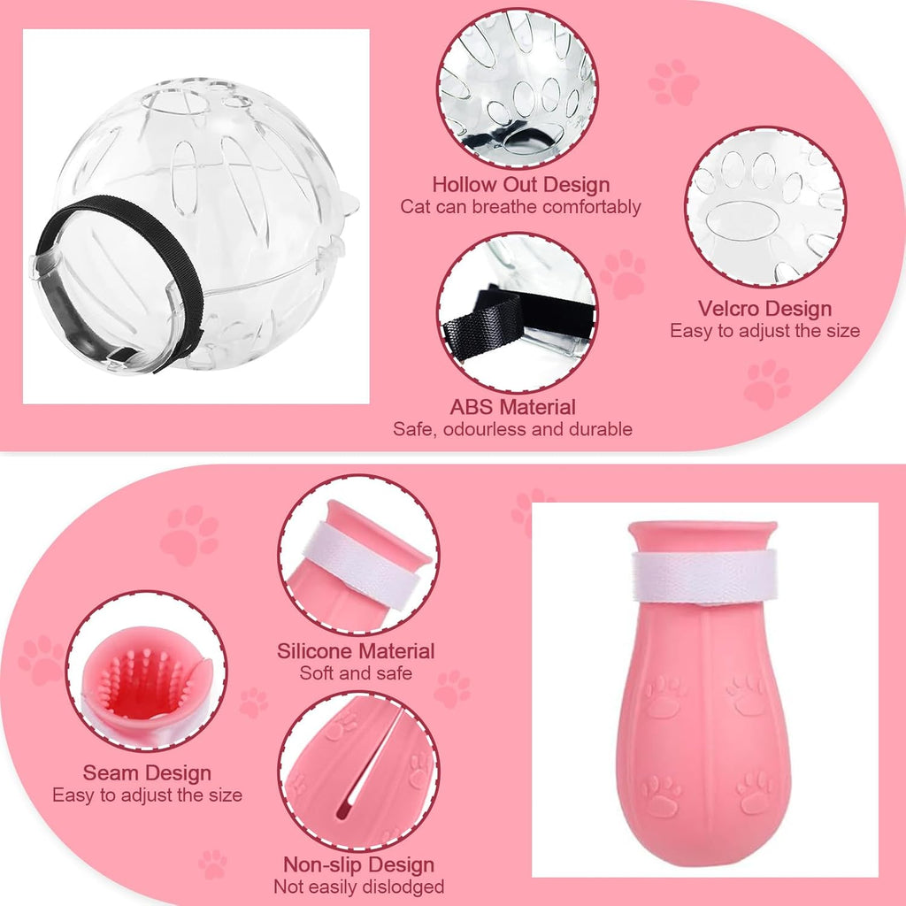 Cat Muzzle and Boots Set - Ensure Stress-Free Grooming for Your Feline Friend