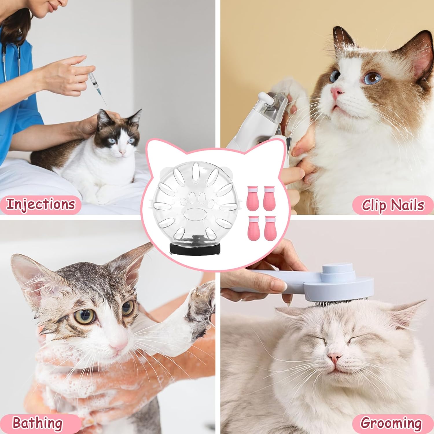 Cat Muzzle and Boots Set - Ensure Stress-Free Grooming for Your Feline Friend
