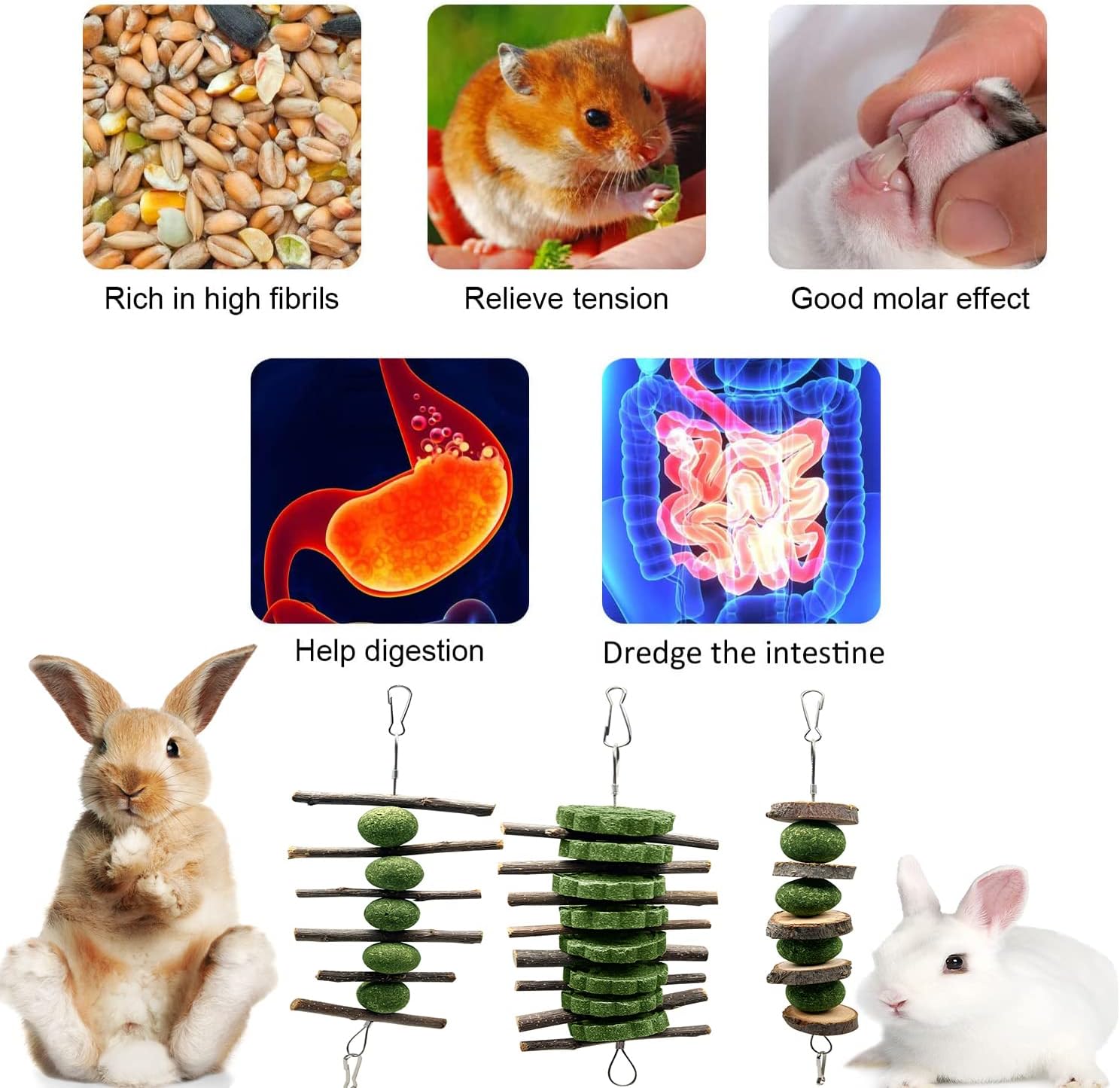 Enhance Your Rabbit's Happiness with BallHull 3 Pcs Bunny Teeth Grinding Chew Toys