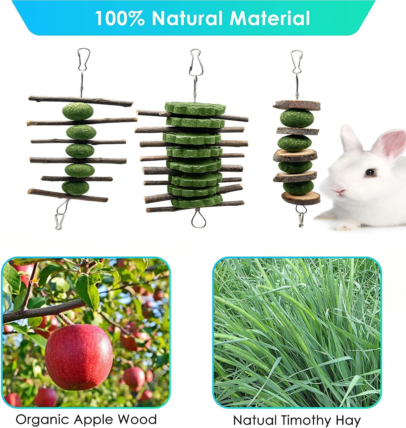 Enhance Your Rabbit's Happiness with BallHull 3 Pcs Bunny Teeth Grinding Chew Toys