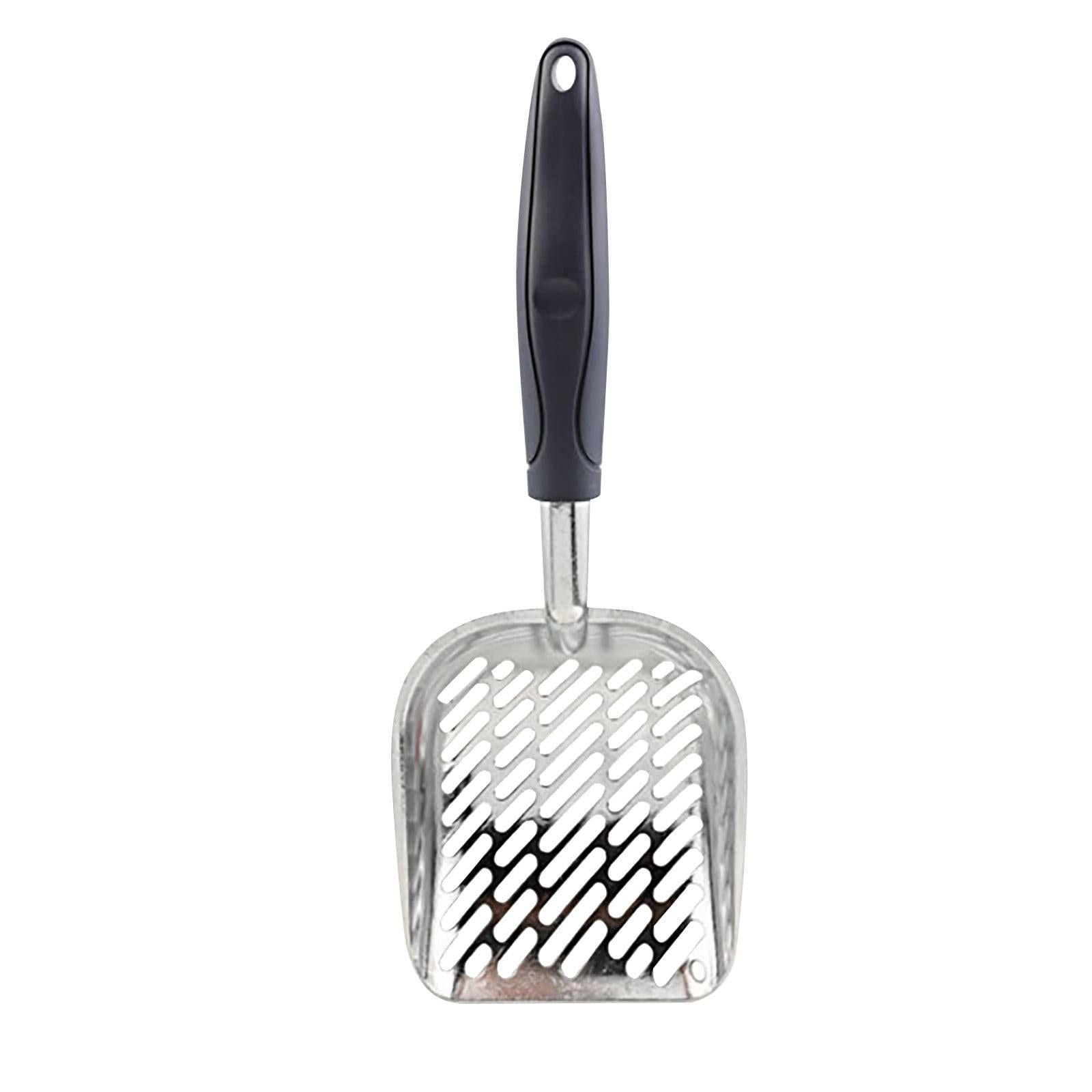 Heavy Duty Cat Litter Scoop - Durable Aluminium Alloy with Ergonomic Matte Black Handle