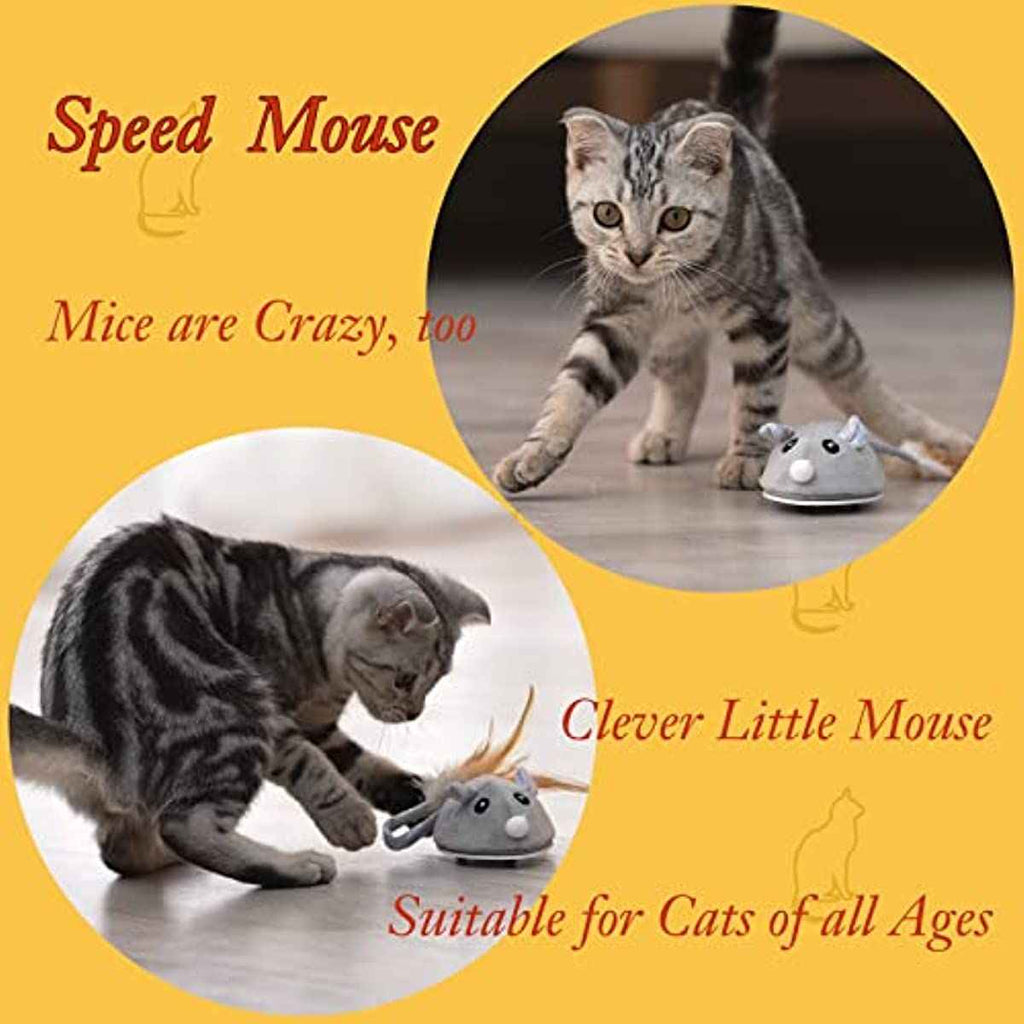 Interactive Mouse Toy for Cats - Automatic Feather Wand for Endless Fun
