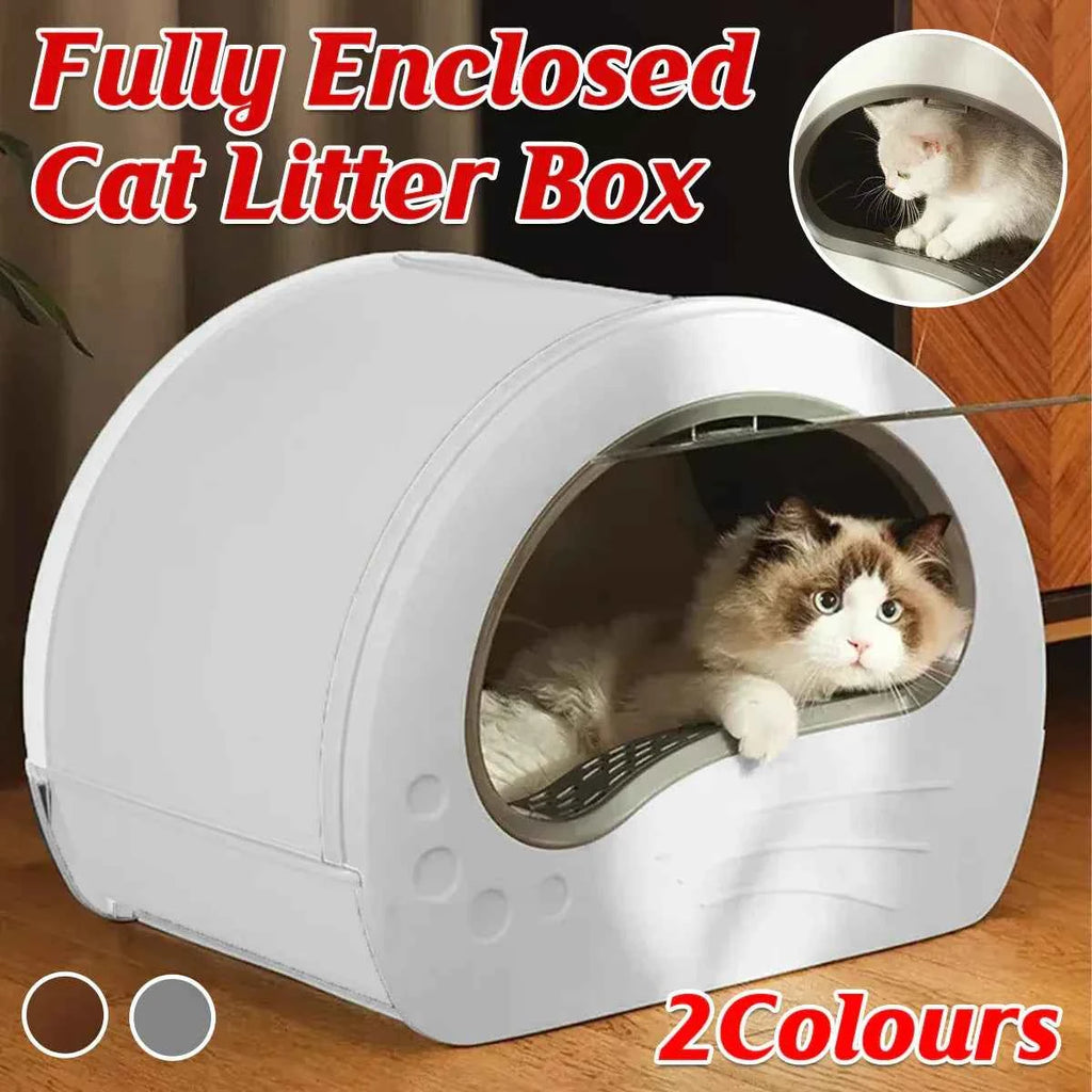 Enclosed Cat Litter Box - Large, Odour-Controlled Design for Easy Cleaning and Comfort