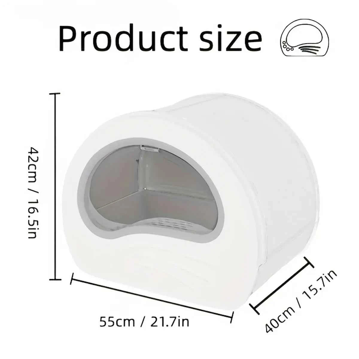 Enclosed Cat Litter Box - Large, Odour-Controlled Design for Easy Cleaning and Comfort