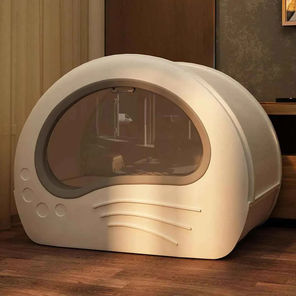 Enclosed Cat Litter Box - Large, Odour-Controlled Design for Easy Cleaning and Comfort