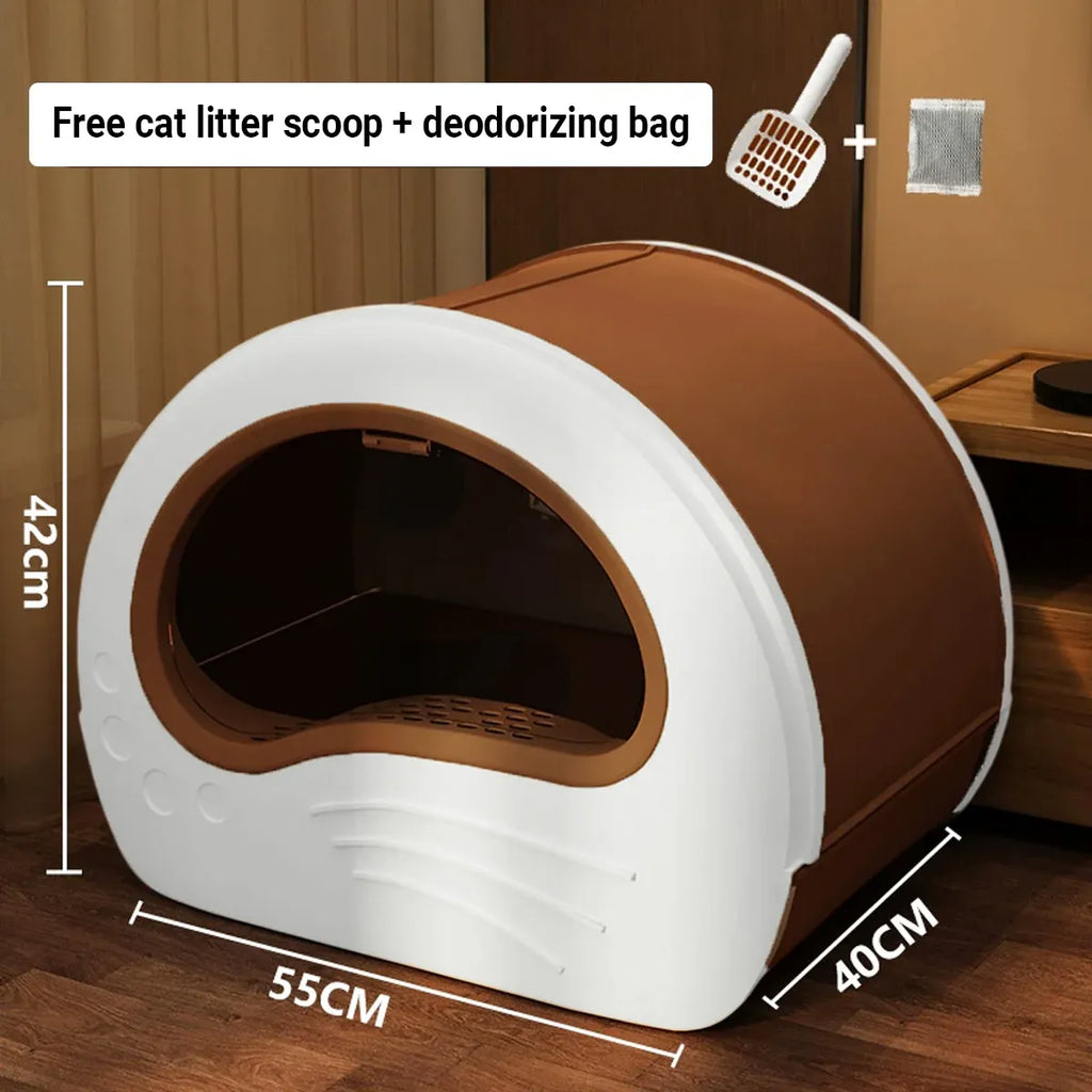 Enclosed Cat Litter Box - Large, Odour-Controlled Design for Easy Cleaning and Comfort