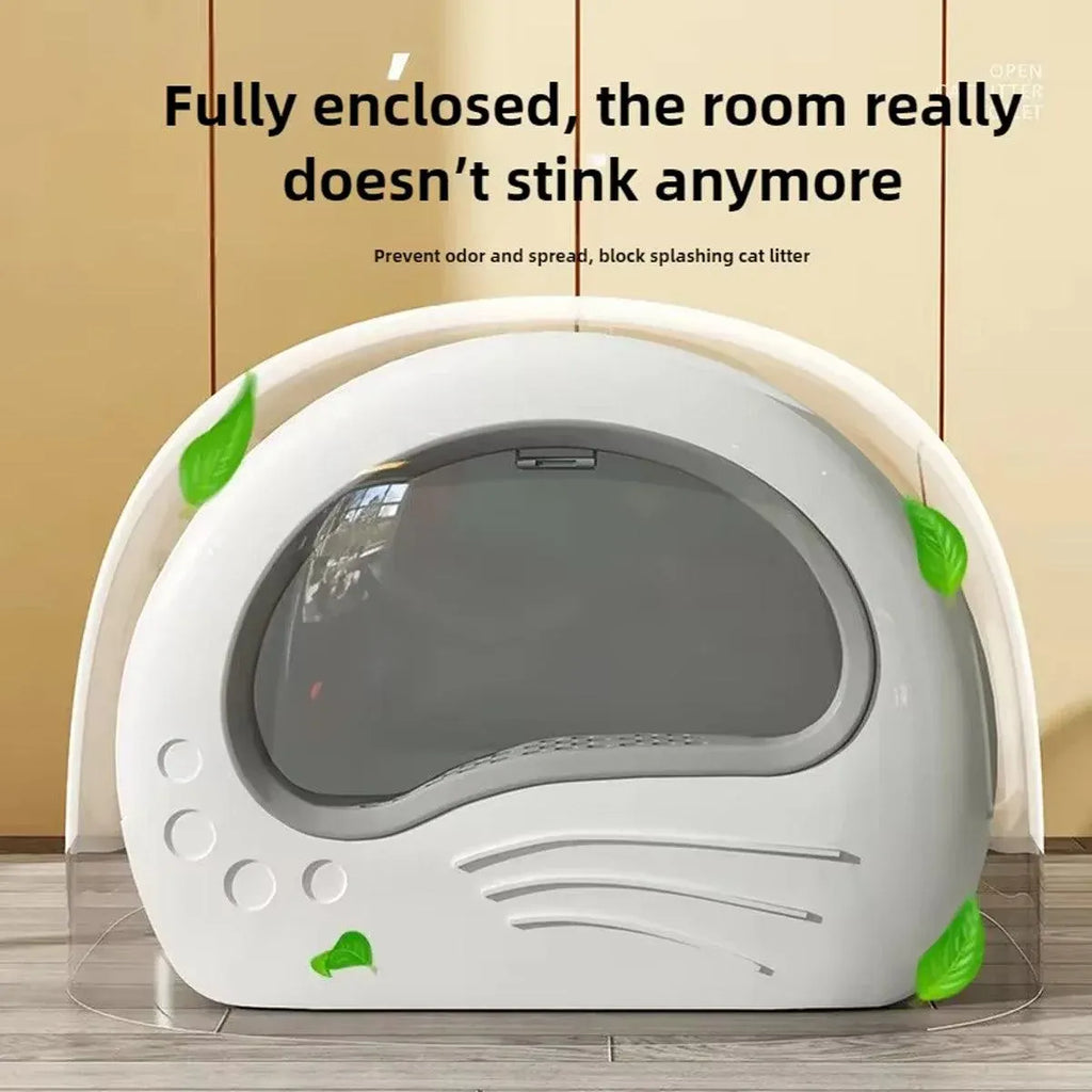 Enclosed Cat Litter Box - Large, Odour-Controlled Design for Easy Cleaning and Comfort