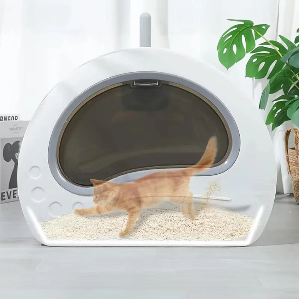 Enclosed Cat Litter Box - Large, Odour-Controlled Design for Easy Cleaning and Comfort