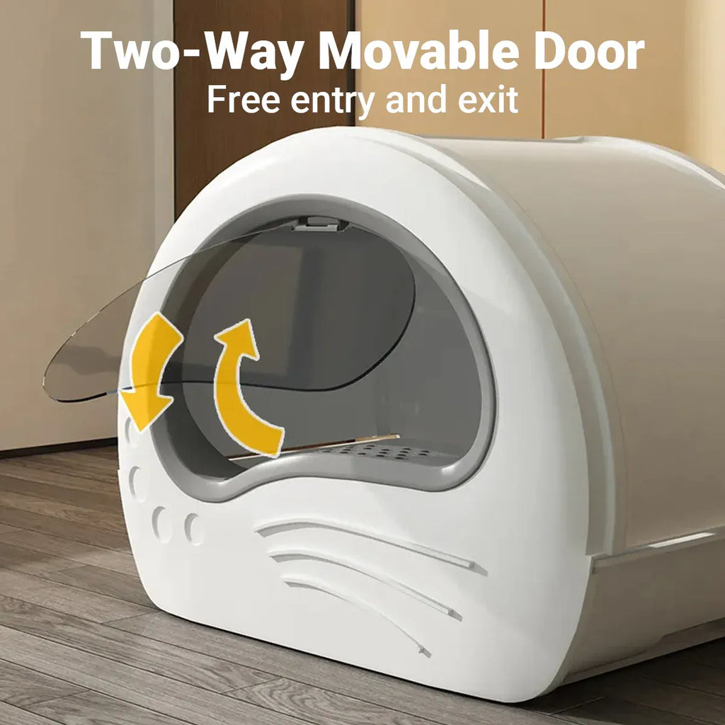 Enclosed Cat Litter Box - Large, Odour-Controlled Design for Easy Cleaning and Comfort