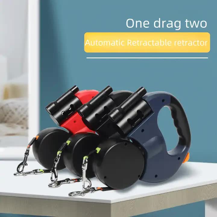 Dual Retractable Dog Leash - Enjoy Stress-Free Walks with Two Dogs