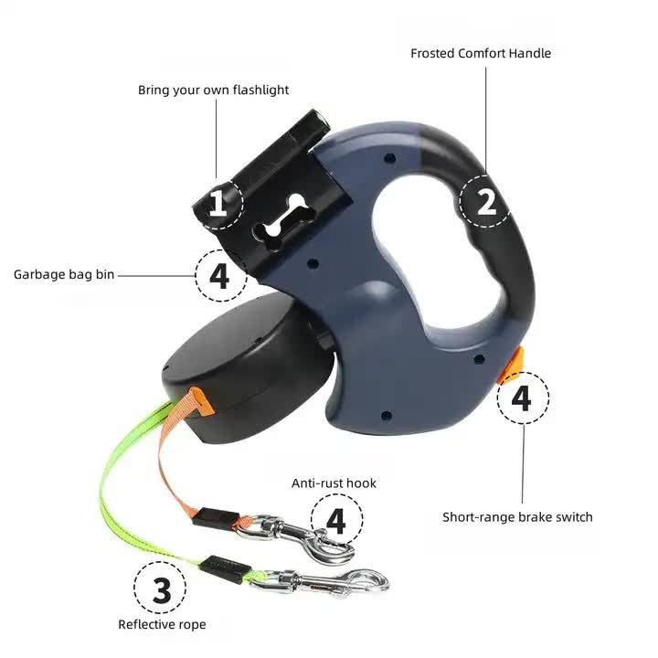 Dual Retractable Dog Leash - Enjoy Stress-Free Walks with Two Dogs
