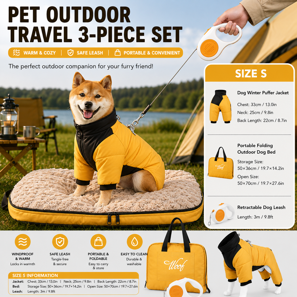 Winter Pet Outdoor Travel Set: Keep Your Furry Friend Cozy and Happy on Every Adventure