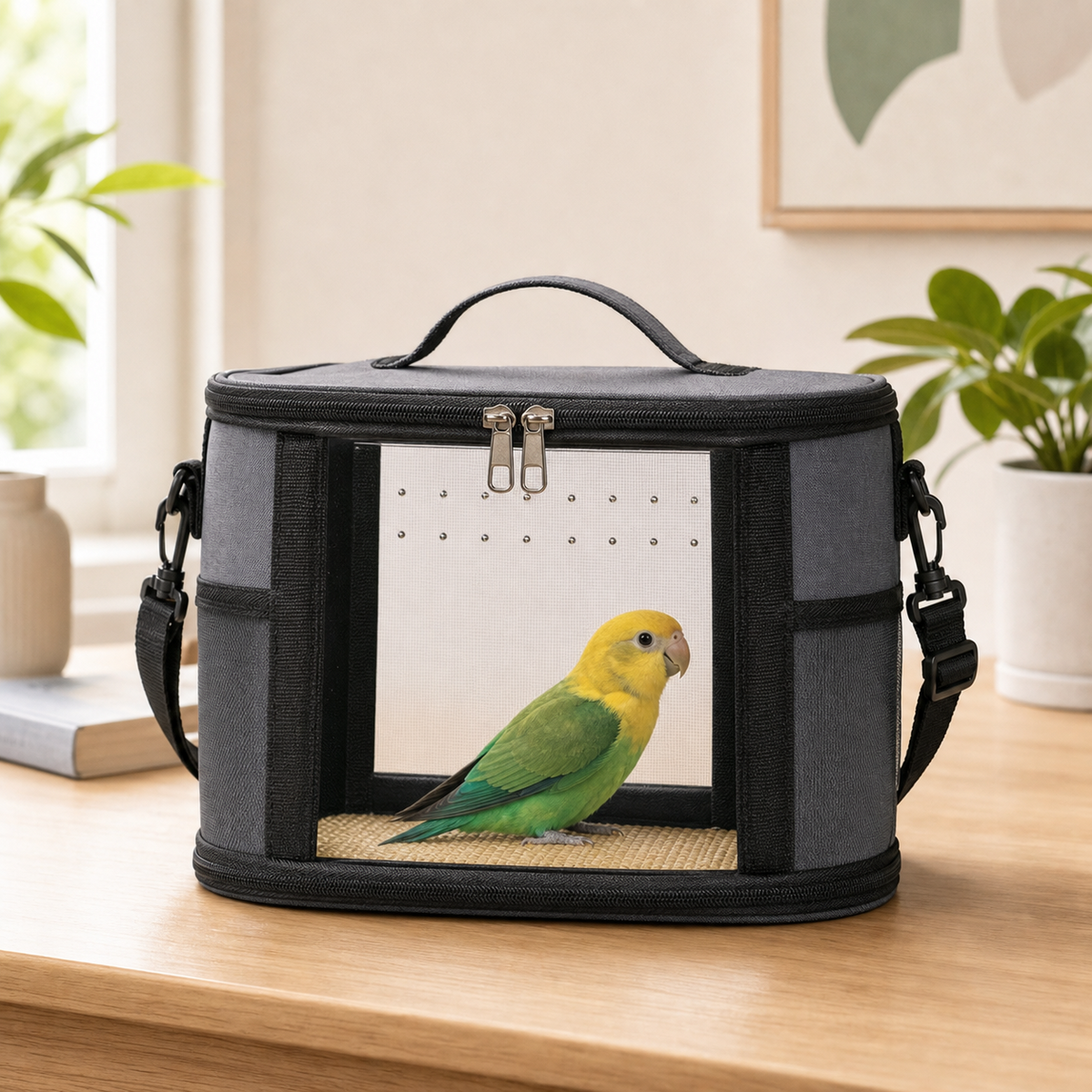 Portable Animal Travel Carrier - Ideal for Small/Medium Pets Like Parrots, Guinea Pigs & More
