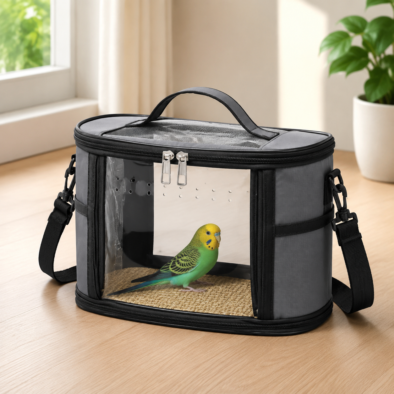 Portable Animal Travel Carrier - Ideal for Small/Medium Pets Like Parrots, Guinea Pigs & More