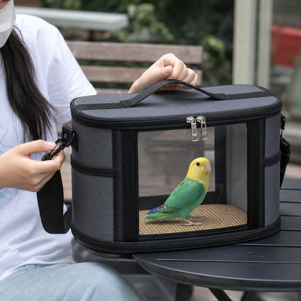 Portable Animal Travel Carrier - Ideal for Small/Medium Pets Like Parrots, Guinea Pigs & More