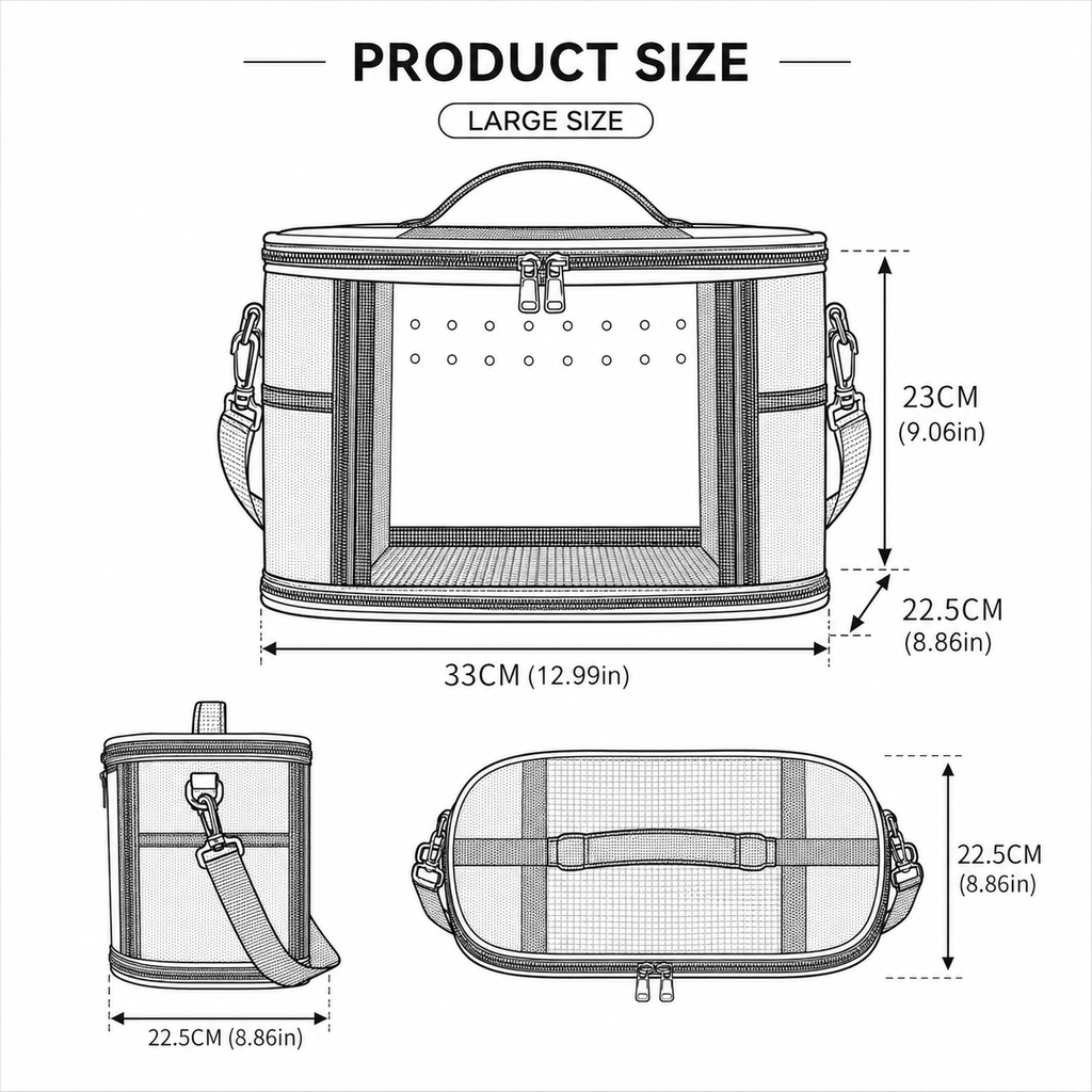 Portable Animal Travel Carrier - Ideal for Small/Medium Pets Like Parrots, Guinea Pigs & More