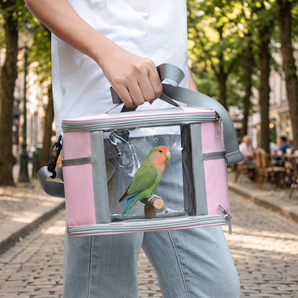 Portable Small Animal Travel Bag - Lightweight Carrier for Parrots, Hamsters, Guinea Pigs & Rabbits