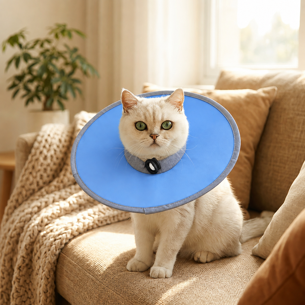 Soft Waterproof Elizabethan Collar for Pets - Comfortable Recovery Cone for Cats & Dogs